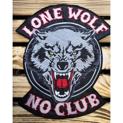 Lone Wolf NO CLUB Duża Naszywka Samotny Wilk Nowy Wzór
